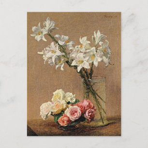 Henri Fantin-Latour - Rozen en Lilies Briefkaart