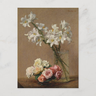 Henri Fantin-Latour Rozen en Lilies Briefkaart