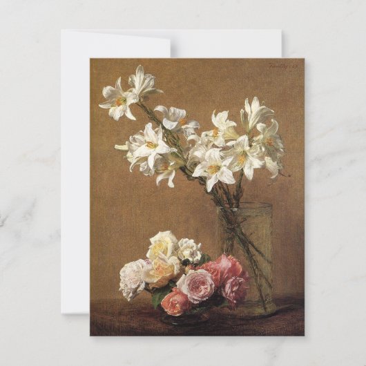 Henri Fantin-Latour Rozen en Lilies Kaart (Voorkant)