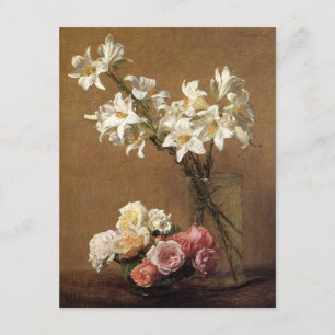 Henri Fantin-Latour Rozen en Lilies Kaart