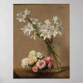 Henri Fantin-Latour  Rozen en Lilies Poster (Voorkant)