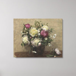 Henri Fantin-Latour Vase of Peonies Canvas Afdruk