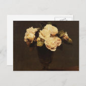 Henri Fantin-Latour- White Roses Briefkaart (Voorkant / Achterkant)