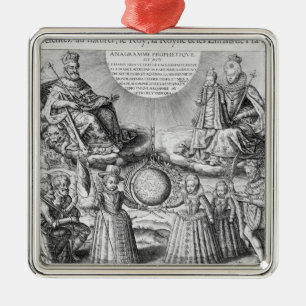 Henri IV met zijn familie, 1607 Metalen Ornament