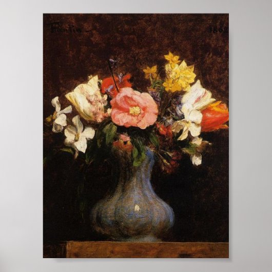  Henri Latour Flowers Camelias en Tulips Poster (Voorkant)