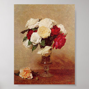  Henri Latour-Rozen in een verwarmd glas Poster
