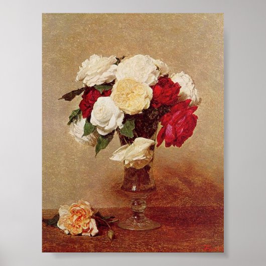  Henri Latour-Rozen in een verwarmd glas Poster (Voorkant)