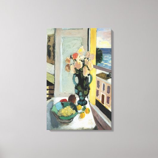 Henri Matisse - BLOEMEN VOOR EEN RAAM 1922 Canvas Afdruk (Voorkant)