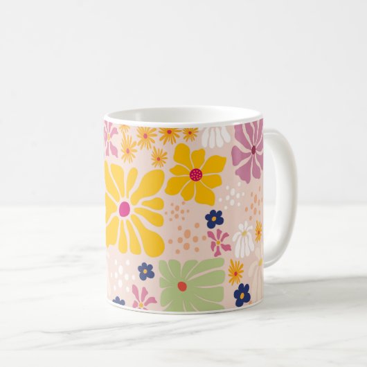 Henri Matisse Floral Inspired Seamless Pattern Koffiemok (Voorkant rechts)