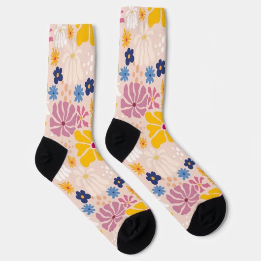 Henri Matisse Floral Inspired Seamless Pattern Sokken (Rechts)