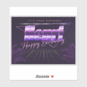 Henri Name Vorname lila retro Sticker Geburtstag (Vel)