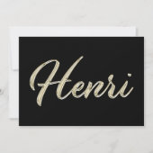 Henri Name white gold Handwriting Karte Kaart (Voorkant)