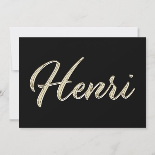 Henri Name white gold Handwriting Karte Kaart (Voorkant)