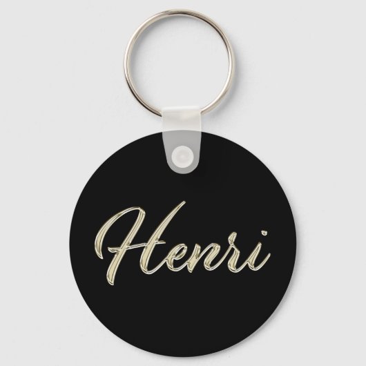 Henri Name whitegold Button Schlüsselanhänger Sleutelhanger (Voorkant)
