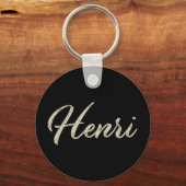 Henri Name whitegold Button Schlüsselanhänger Sleutelhanger (Voorkant)