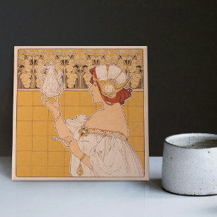 Henri Privat-Livemont Wanddecoratie Art Nouveau Tegeltje