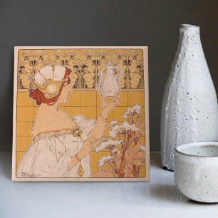Henri Privat-Livemont Wanddecoratie Art Nouveau Tegeltje