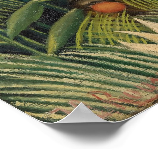 Henri Rousseau - Apen en papegaai in Maagdenbos Poster (Hoek)