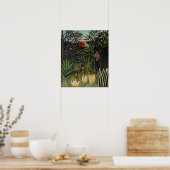 Henri Rousseau - Apen en papegaai in Maagdenbos Poster (Keuken)
