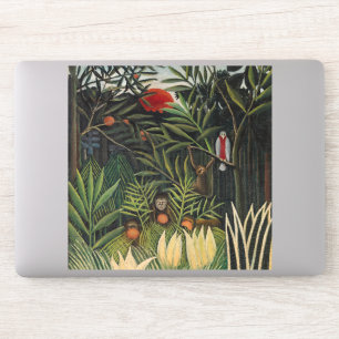 Henri Rousseau - Apen en papegaai in Maagdenbos Sticker