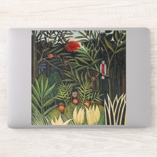 Henri Rousseau - Apen en papegaai in Maagdenbos Sticker (Computer)