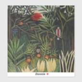 Henri Rousseau - Apen en papegaai in Maagdenbos Sticker (Vel)