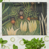 Henri Rousseau - Apen en papegaai in Maagdenbos Theedoek (Gevouwen)