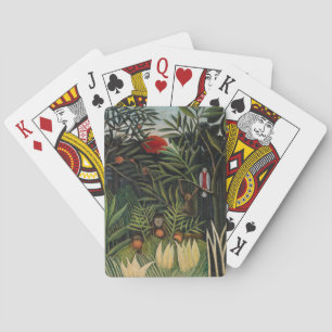 Henri Rousseau - Apen en papegaai in oerwoud Pokerkaarten