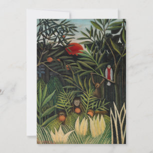 Henri Rousseau - Apen & Papegaai in Oerwoud Bedankkaart