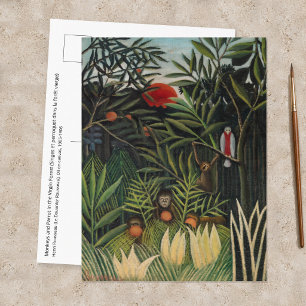 Henri Rousseau - Apen & Papegaai in Oerwoud Briefkaart