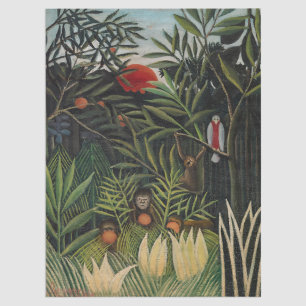Henri Rousseau - Apen & Papegaai in Oerwoud Tissuepapier