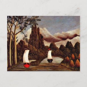Henri Rousseau art: Banken van de Oise Briefkaart