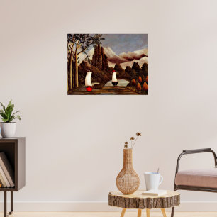 Henri Rousseau art: De oise-banken Poster
