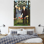 Henri Rousseau art, The Muse Inspirating the Poet Canvas Afdruk (Insitu (Slaapkamer))