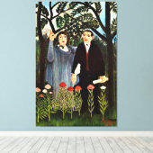 Henri Rousseau art, The Muse Inspirating the Poet Canvas Afdruk (Insitu (Houten vloer))