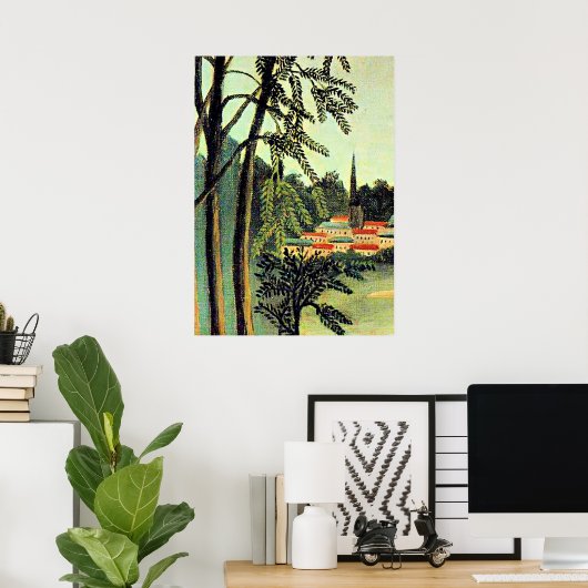 Henri Rousseau art, Uitzicht van Saint Cloud Poster (Thuiskantoor)