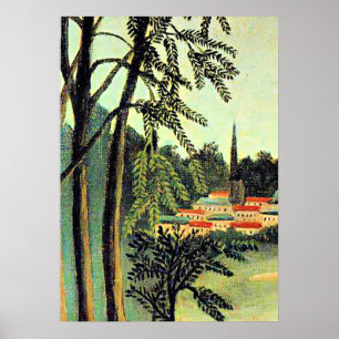 Henri Rousseau art, Uitzicht van Saint Cloud Poster