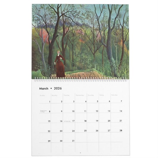 Henri Rousseau Artwork Kalender (Mar 2026)