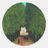 Henri Rousseau, Avenue in Saint Cloud Ronde Sticker (Voorkant)