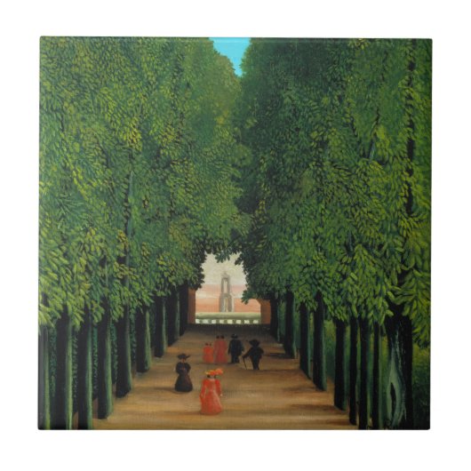 Henri Rousseau, Avenue in Saint Cloud Tegeltje (Voorkant)