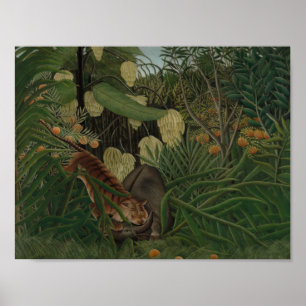 Henri Rousseau - Bestrijding van een tijger Poster