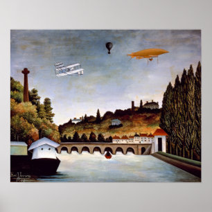 Henri Rousseau - brug van Sevres en heuvels van Cl Poster