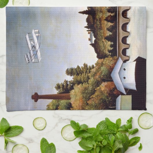 Henri Rousseau - brug van Sevres en heuvels van Cl Theedoek (Gevouwen)