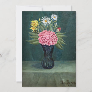Henri Rousseau - Dahlia's en margrieten in een vaa Bedankkaart
