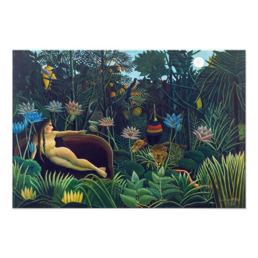 Henri Rousseau - De droom/Le Reve Foto Afdruk (Voorkant)