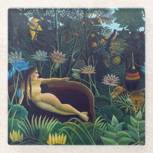 Henri Rousseau - De droom/Le Reve Glazen Onderzetter (Voorkant)