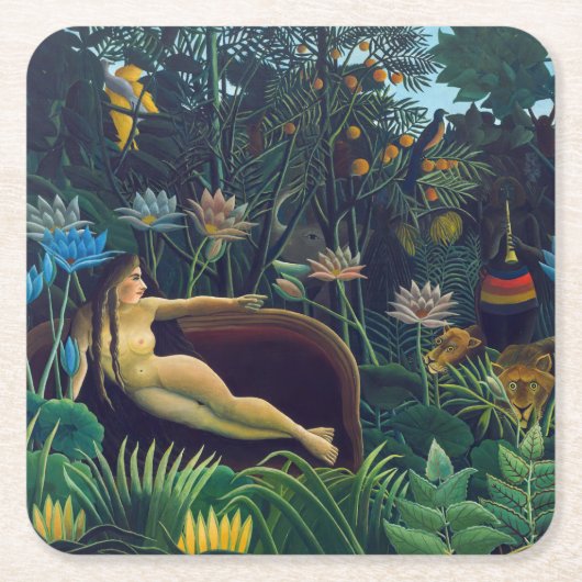 Henri Rousseau - De droom/Le Reve Kartonnen Onderzetters (Voorkant)