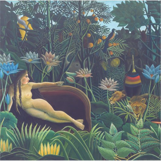 Henri Rousseau - De droom/Le Reve Sticker (Voorkant)