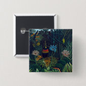 Henri Rousseau - De droom/Le Reve Vierkante Button 5,1 Cm (Voorkant /achterkant)