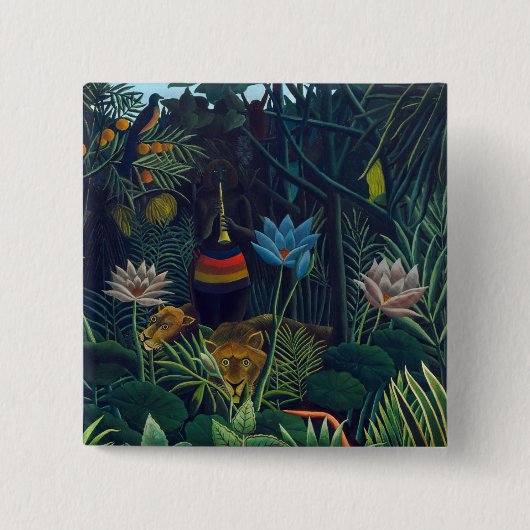 Henri Rousseau - De droom/Le Reve Vierkante Button 5,1 Cm (Voorkant)